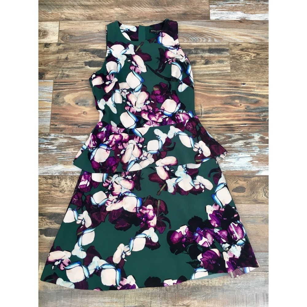 Banana Republic Watercolor Peplum Dress Sz 4
